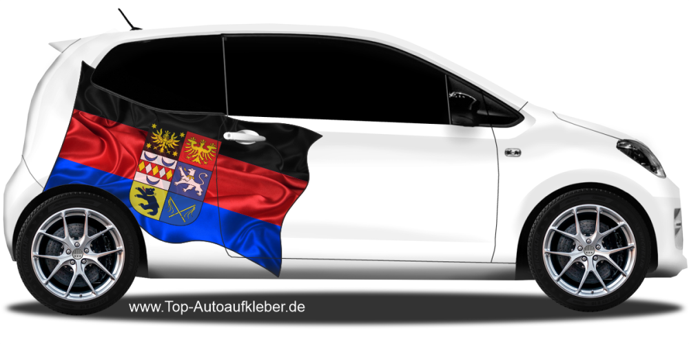 Autoaufkleber Fahne von Ostfrieslandauf Fahrzeugseite von Kleinwagen