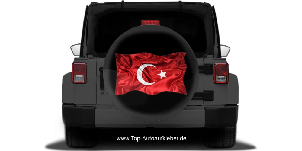 Autoaufkleber Flagge der Türkei auf Reserveradabdeckung