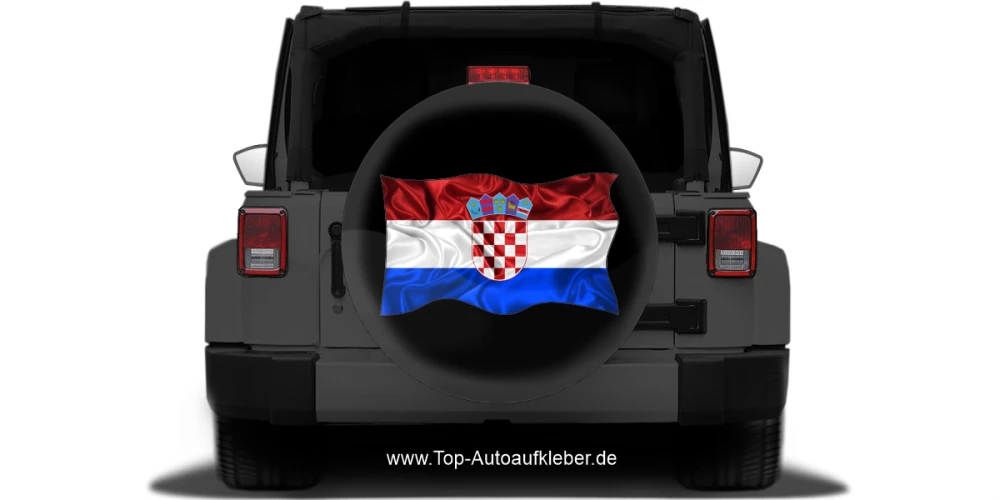 Autoaufkleber Flagge von Kroatien auf Reserveradabdeckung