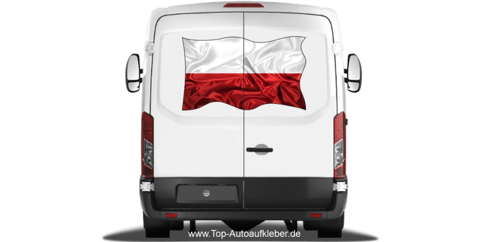 Autoaufkleber Flagge von Polen auf Heck von Wohnmobil oder Caravan