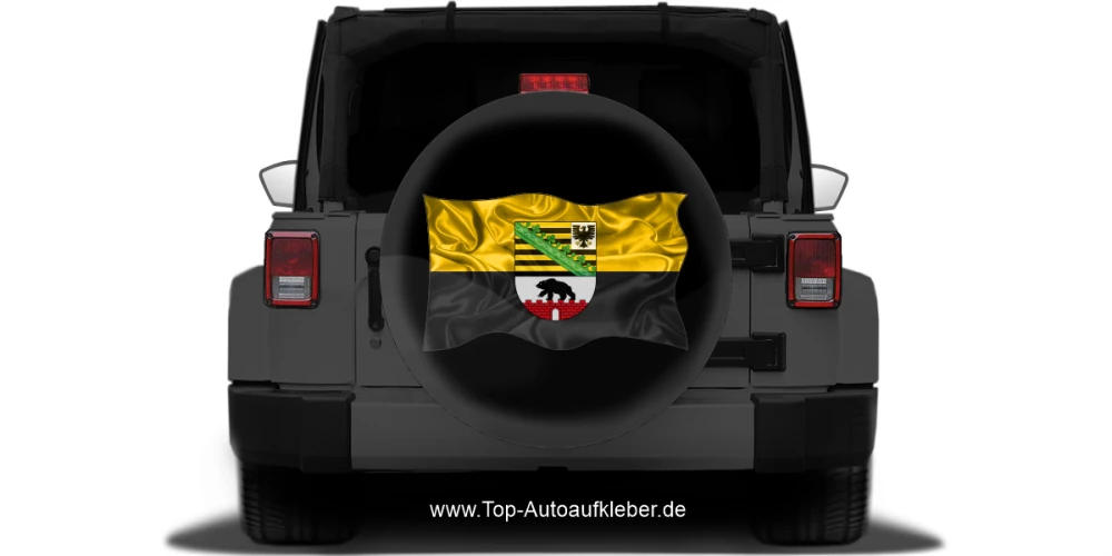 Autoaufkleber Flagge von Sachsen-Anhalt auf Reserveradabdeckung