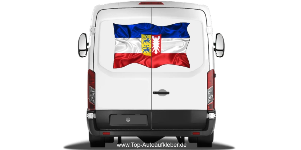 Autoaufkleber Flagge von Schleswig-Holstein auf Heck von Wohnmobil oder Caravan