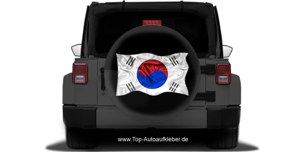 Autoaufkleber Flagge von Südkorea auf Reserveradabdeckung