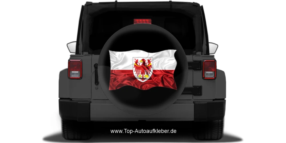 Autoaufkleber Flagge von Südtirol auf Reserveradabdeckung
