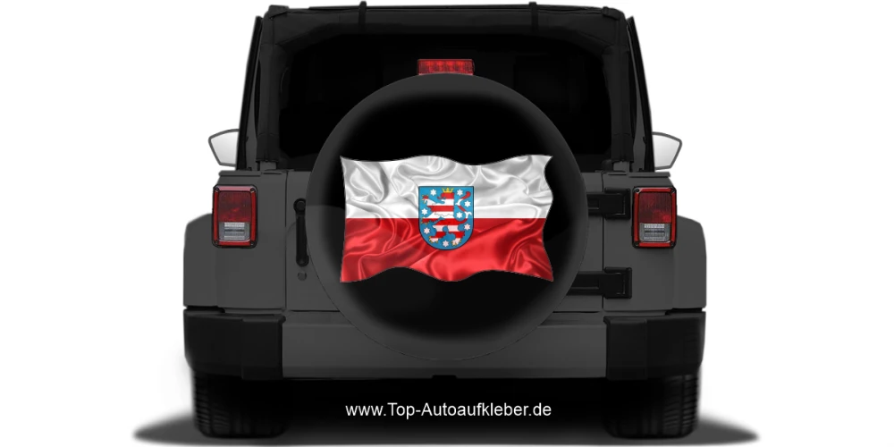 Autoaufkleber Flagge von Thüringen auf Reserveradabdeckung