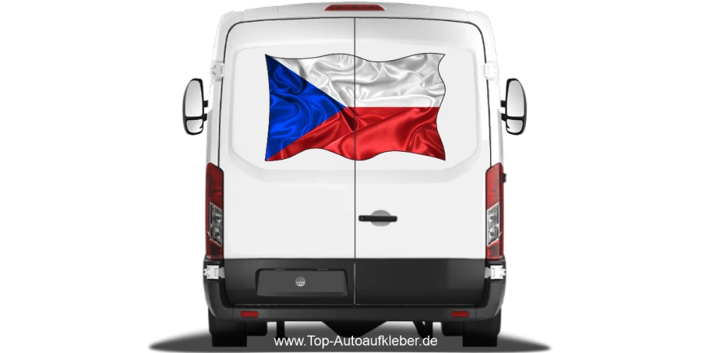 Autoaufkleber Flagge von Tschechien auf Heck von Wohnmobil oder Caravan