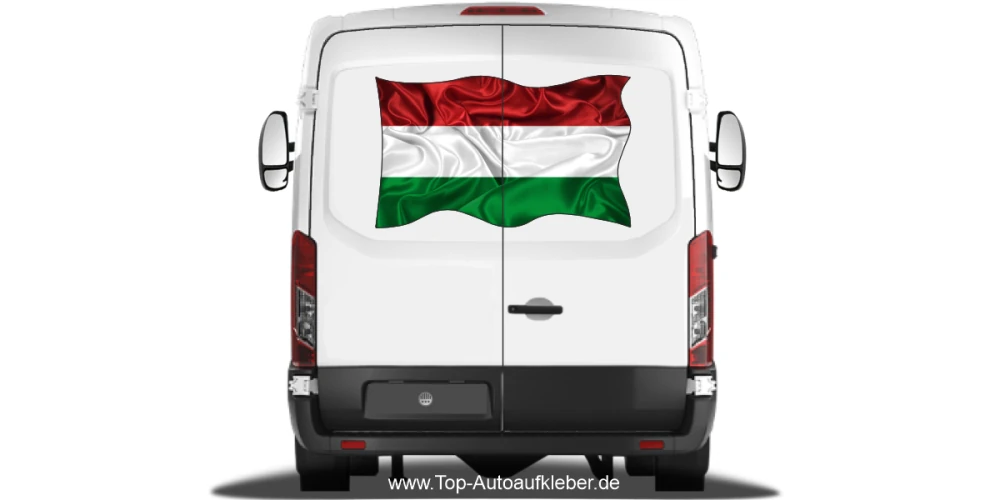 Autoaufkleber Flagge von Ungarn auf Heck von Wohnmobil oder Caravan