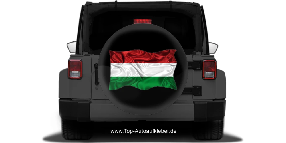 Autoaufkleber Flagge von Ungarn auf Reserveradabdeckung