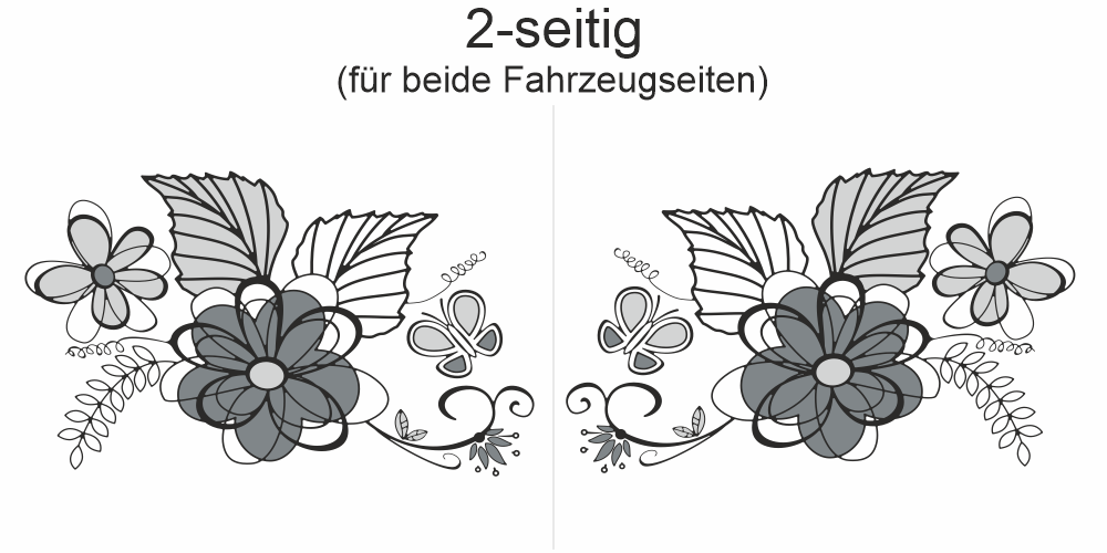 Autoaufkleber Frühlingsblumen | Set für beide Fahrzeugseiten