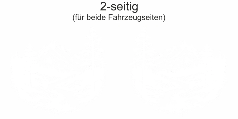 Autoaufkleber Gletscherbach in der Bergwelt - Ansicht zweiseitig für beide Fahrzeugseiten und Farbauswahl