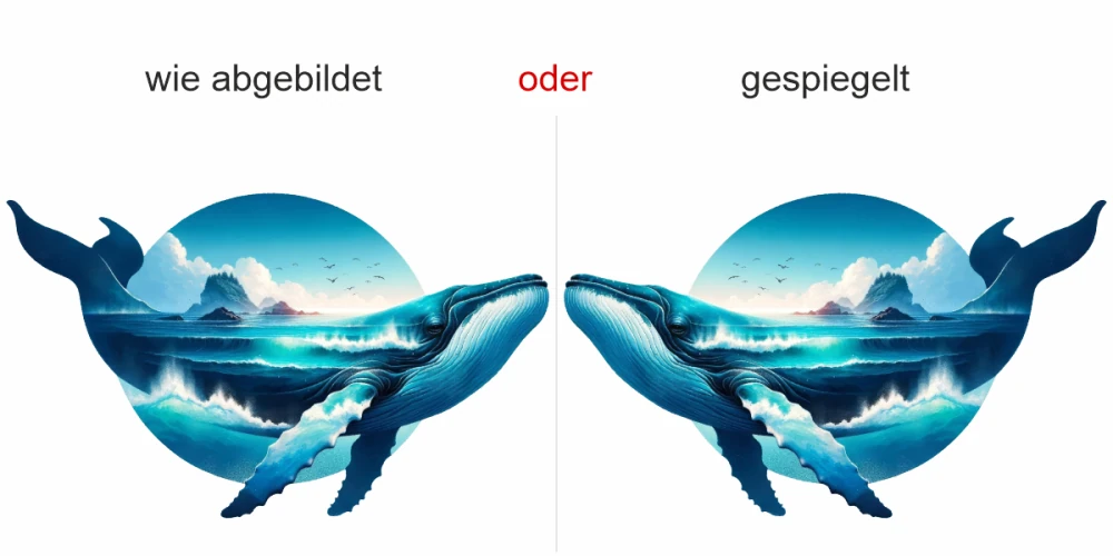 Autoaufkleber Meerdesign Wal - Ansicht Ausrichtung