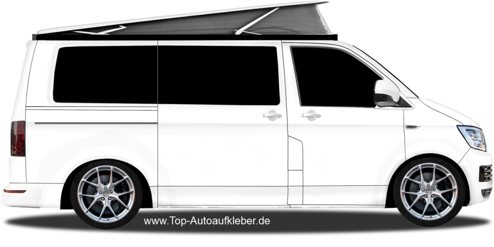 Autoaufkleber Natursee in der Wildnis auf hellem Camper - Ansicht Farbauswahl