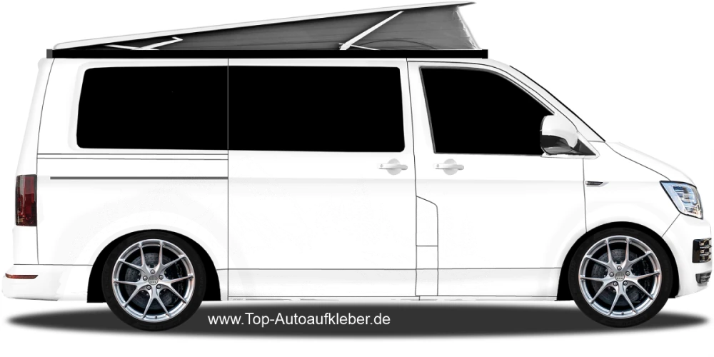 Autoaufkleber Natursee in der Wildnis auf hellem Camper - Ansicht Farbauswahl