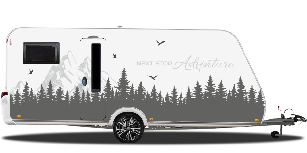 Autoaufkleber NEXT STOP Adventure | Set für beide Fahrzeugseiten