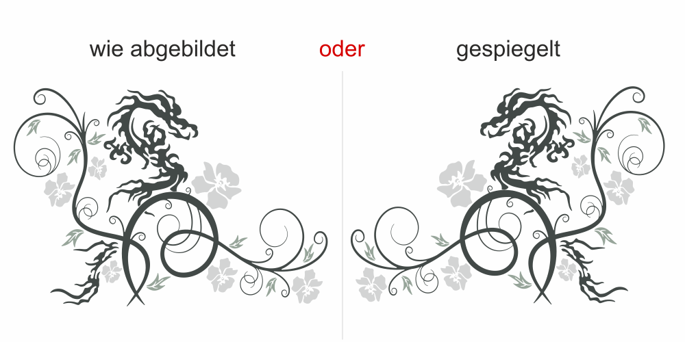 Autoaufkleber Ornament mit Drachen | Set für beide Fahrzeugseiten