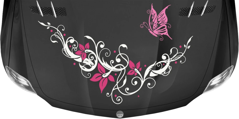 Ornament mit Schmetterling als Dekor für die Motorhaube