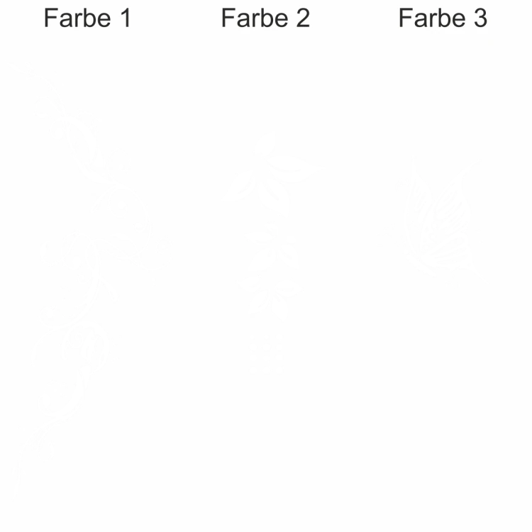 Ornament mit Schmetterling als Dekor für die Motorhaube - Ansicht Farbauswahl