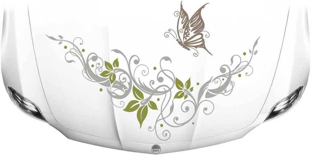 Autoaufkleber Schmetterling - Ornament mit Schmetterling als Dekor für die Motorhaube