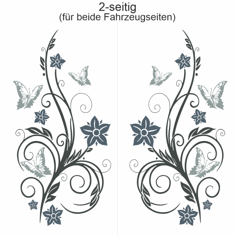 Autoaufkleber Schmetterlingsdekor | Set für beide Fahrzeugseiten