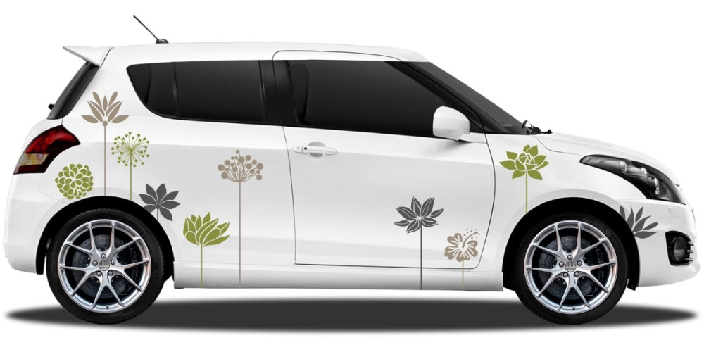 Sticker Set mit Blüten für das Auto