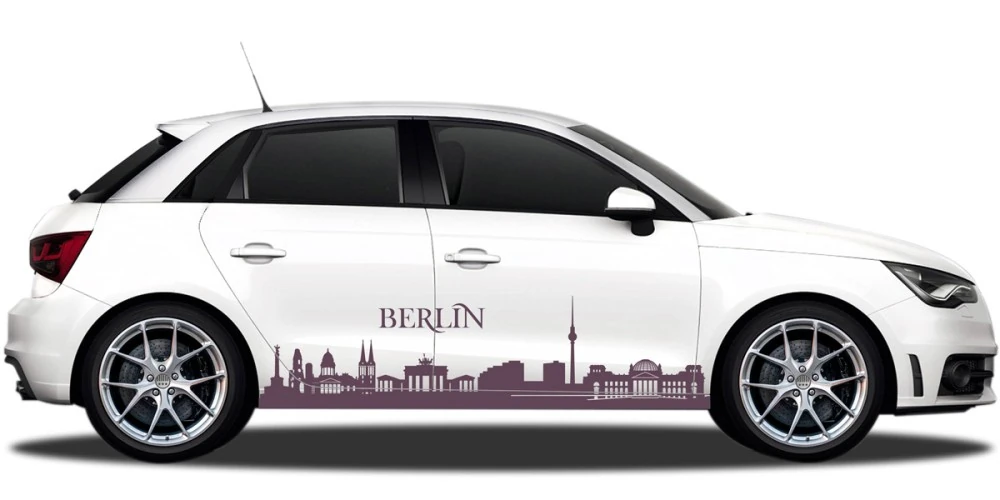 Autoaufkleber mit der eindrucksvollen Skyline Berlins
