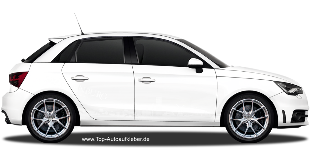 Autoaufkleber Skyline Brandenburg | Set für beide Fahrzeugseiten auf hellem PKW - Ansicht Farbauswahl
