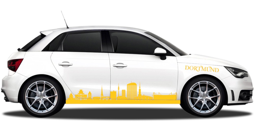 Autosticker mit Dortmunder Skyline