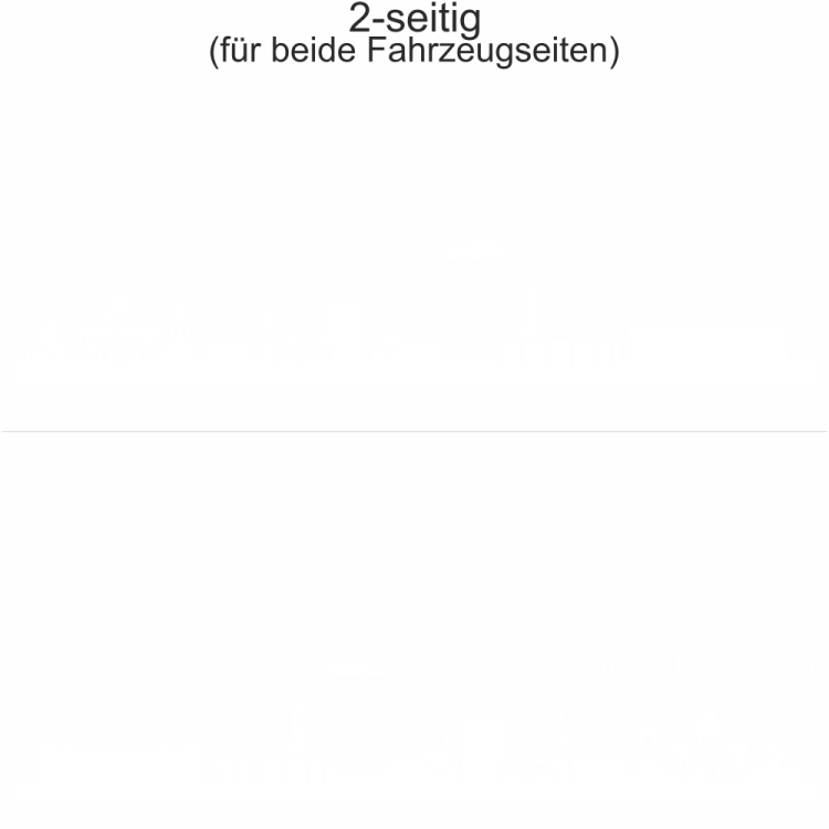 Autoaufkleber Skyline Dortmund | Set für beide Fahrzeugseiten