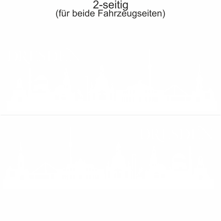 Autoaufkleber Skyline Dresden | Set für beide Fahrzeugseiten