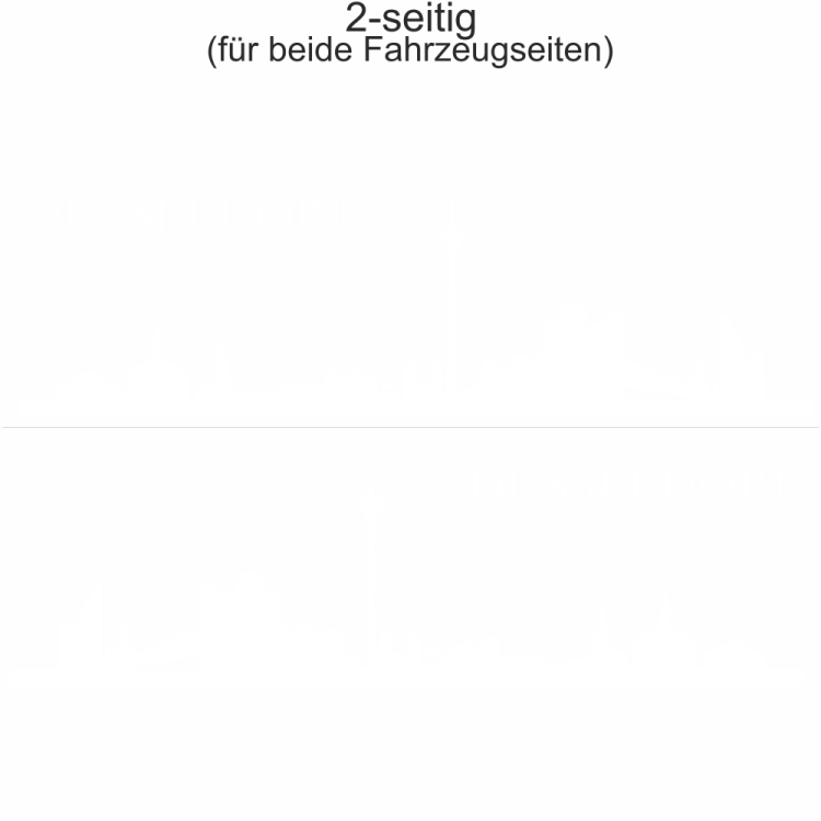 Autoaufkleber Skyline Düsseldorf | Set für beide Fahrzeugseiten
