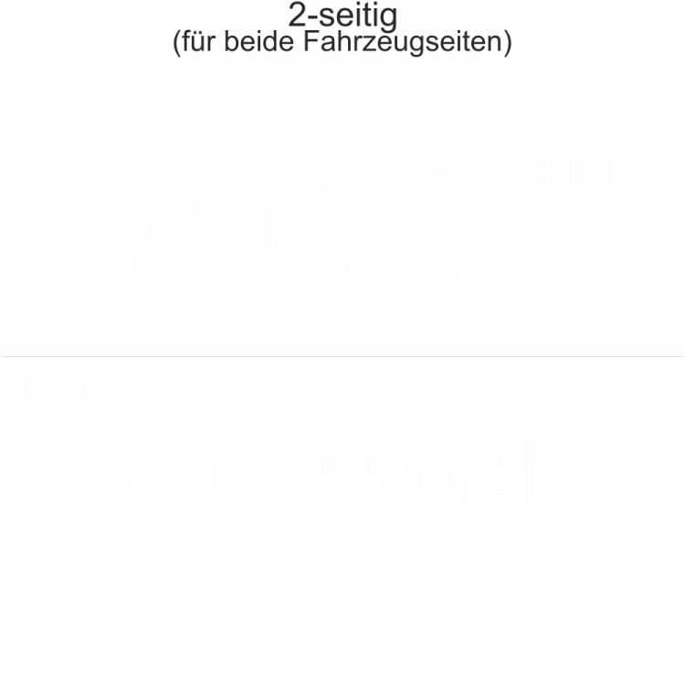 Autoaufkleber Skyline Duisburg | Set für beide Fahrzeugseiten