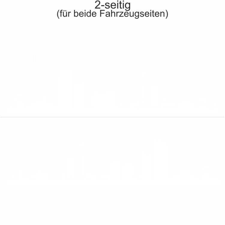 Autoaufkleber Skyline Essen | Set für beide Fahrzeugseiten