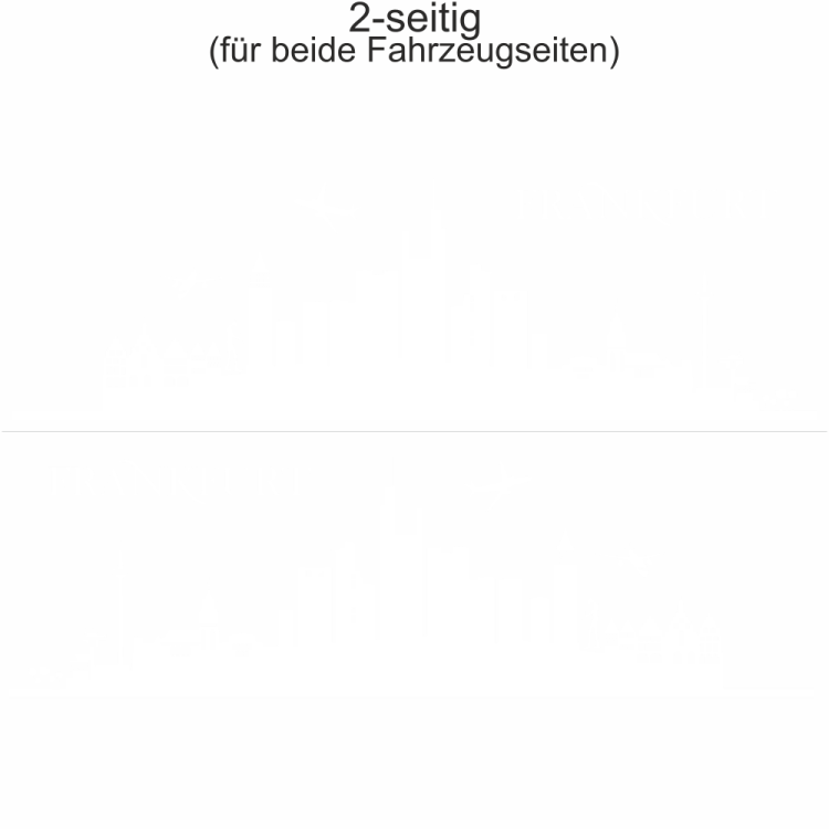 Autoaufkleber Skyline Frankfurt | Set für beide Fahrzeugseiten