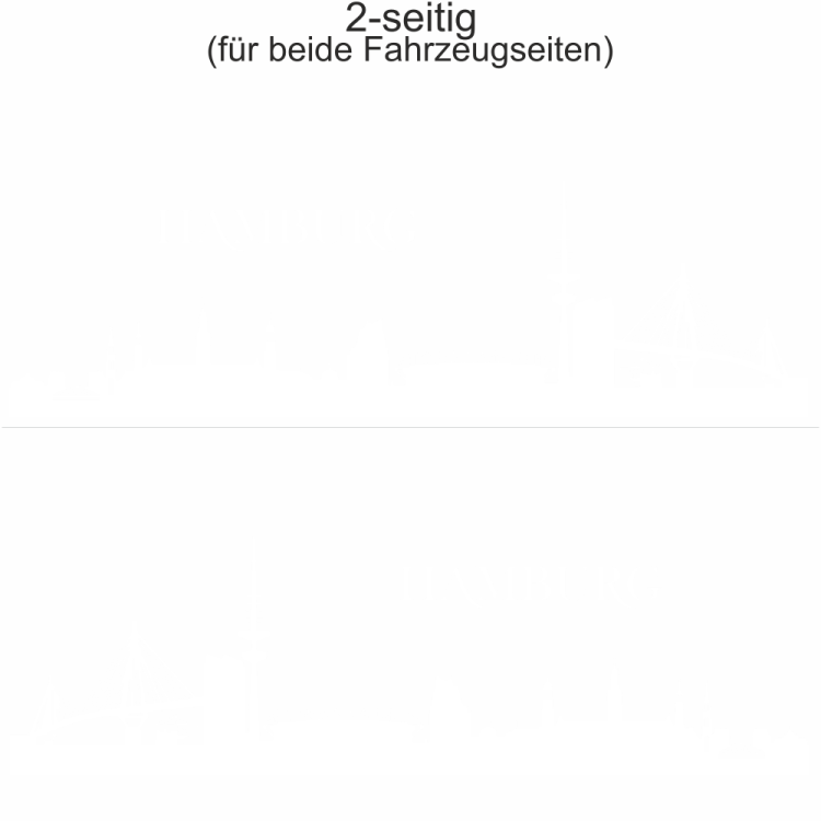 Autoaufkleber Skyline Hamburg | Set für beide Fahrzeugseiten