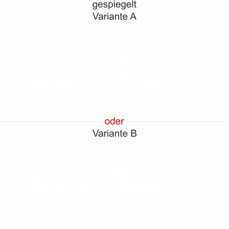 Leipziger Skyline als Aufkleber für die Heckscheibe - Ansicht Ausrichtung mit Farbauswahl und Variante Leipziger Skyline als Aufkleber für die Heckscheibe - Ansicht Ausrichtung mit Farbauswahl und Variante