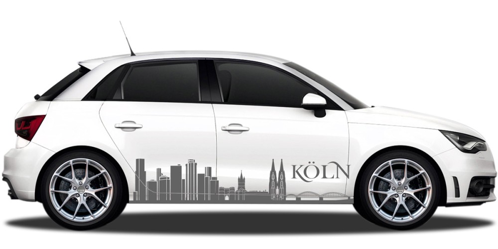 Autosticker mit Kölner Skyline