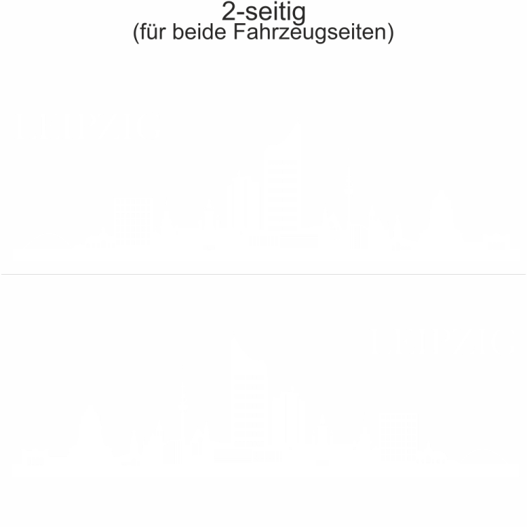 Autoaufkleber Skyline Leipzig | Set für beide Fahrzeugseiten