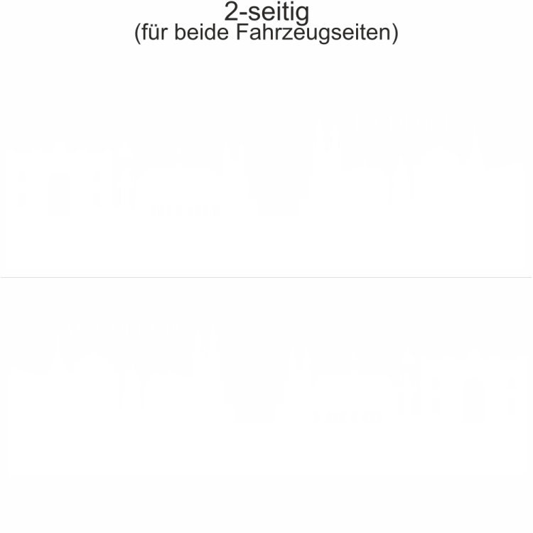 Autoaufkleber Skyline Magdeburg | Set für beide Fahrzeugseiten
