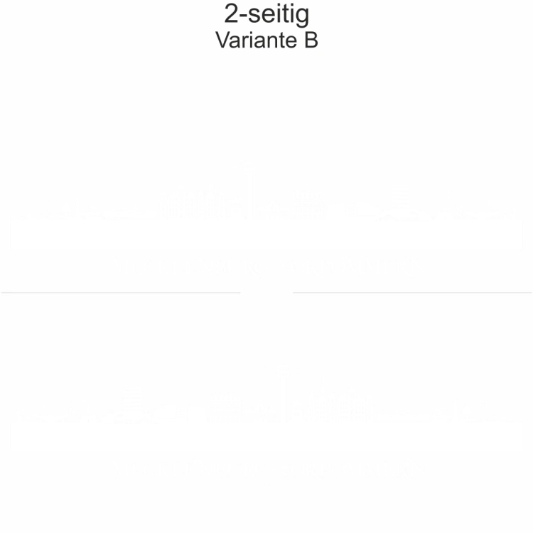 Autoaufkleber Skyline Mecklenburg-Vorpommern - zweiseitig für beide Fahrzeugseiten und Farbauswahl - Variante B