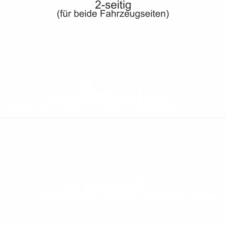 Autoaufkleber Skyline München | Set für beide Fahrzeugseiten