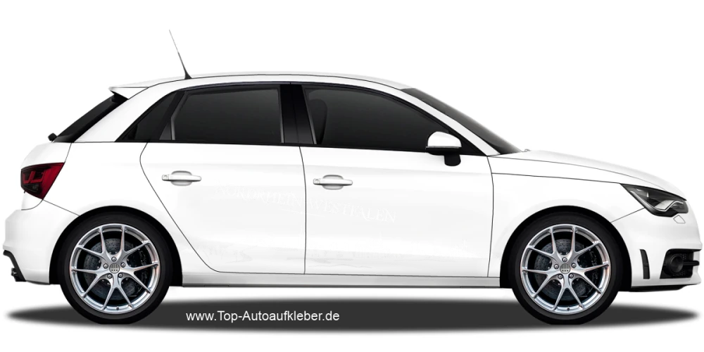 Autoaufkleber Skyline Nordrhein-Westfalen | Set für beide Fahrzeugseiten auf hellem PKW - Ansicht Farbauswahl