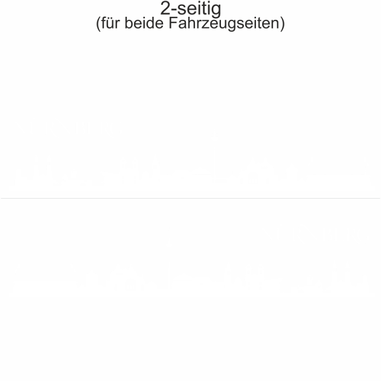 Autoaufkleber Skyline Nürnberg | Set für beide Fahrzeugseiten