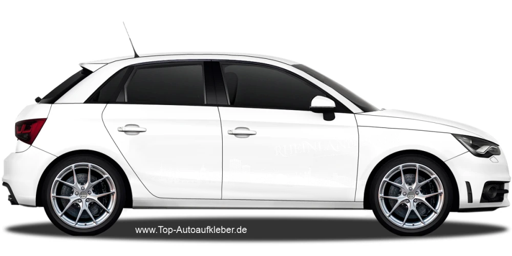 Autoaufkleber Skyline Rheinland-Pfalz auf hellem PKW - Ansicht Farbauswahl