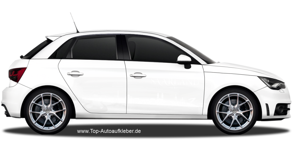 Autoaufkleber Skyline Saarland | Set für beide Fahrzeugseiten auf hellem PKW - Ansicht Farbauswahl