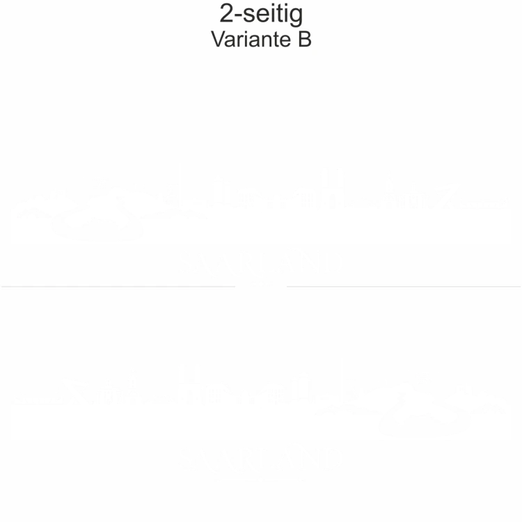 Autoaufkleber Skyline Saarland - zweiseitig für beide Fahrzeugseiten und Farbauswahl - Variante B