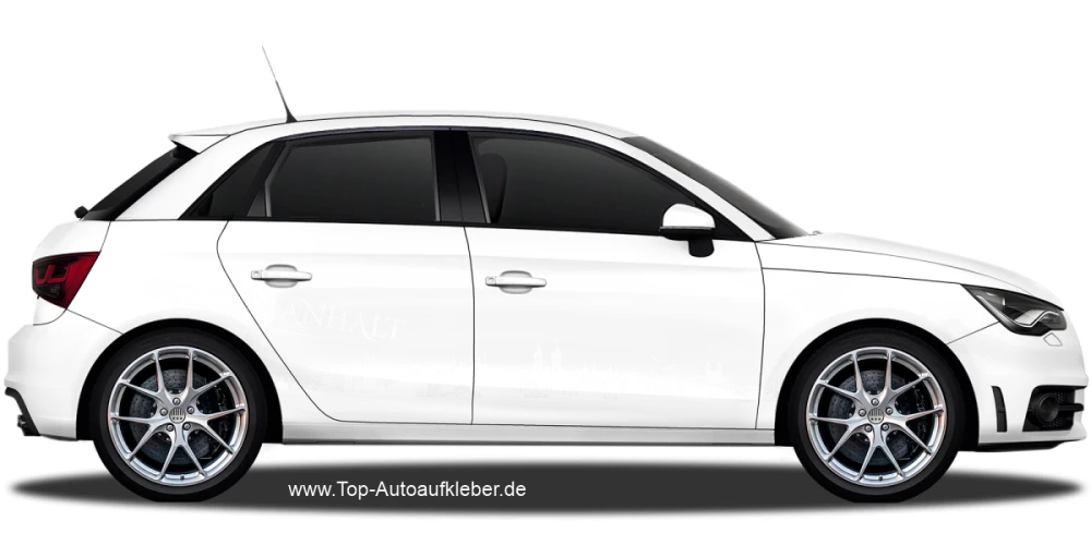 Autoaufkleber Skyline Sachsen-Anhalt auf hellem PKW - Ansicht Farbauswahl