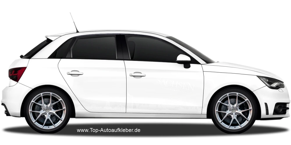 Autoaufkleber Skyline Sachsen auf hellem PKW - Ansicht Farbauswahl