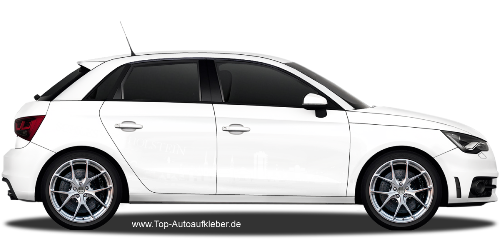 Autoaufkleber Skyline Schleswig-Holstein | Set für beide Fahrzeugseiten auf hellem PKW - Ansicht Farbauswahl