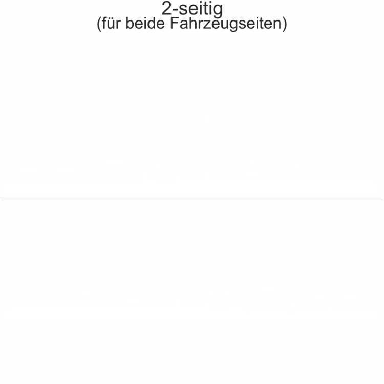 Autoaufkleber Skyline Stuttgart | Set für beide Fahrzeugseiten