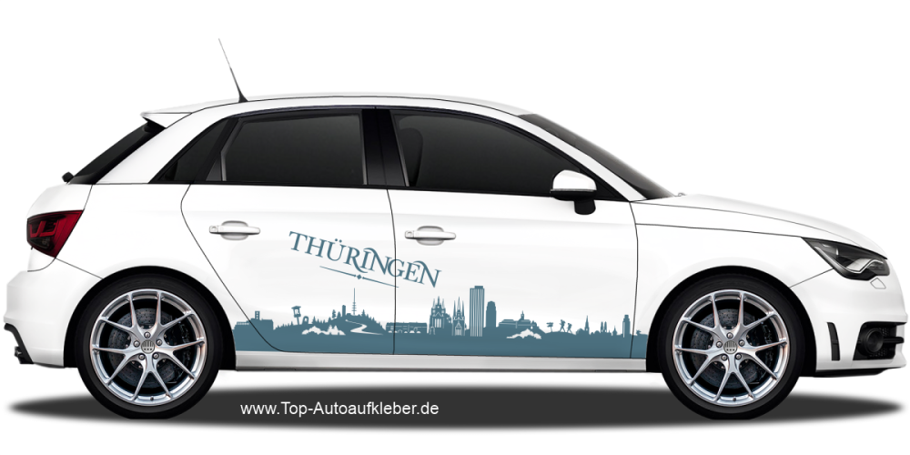 Autoaufkleber Skyline Thüringen | Set für beide Fahrzeugseiten